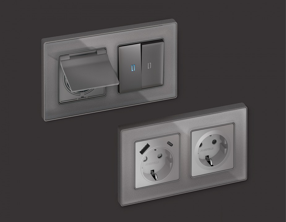 Рамка на 1 пост Ambrella Volt Arctic AF580651