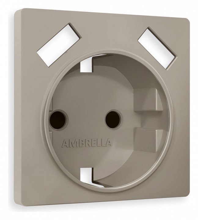 Накладка для розетки с заземлением и со шторками и 2хUSB type A Ambrella Volt Quant AP3690