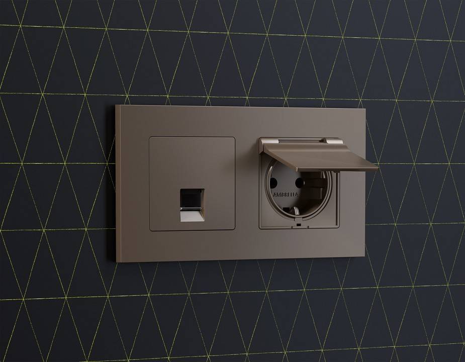 Накладка для розетки RJ-11 или RJ-45 Ambrella Volt Quant AP6420