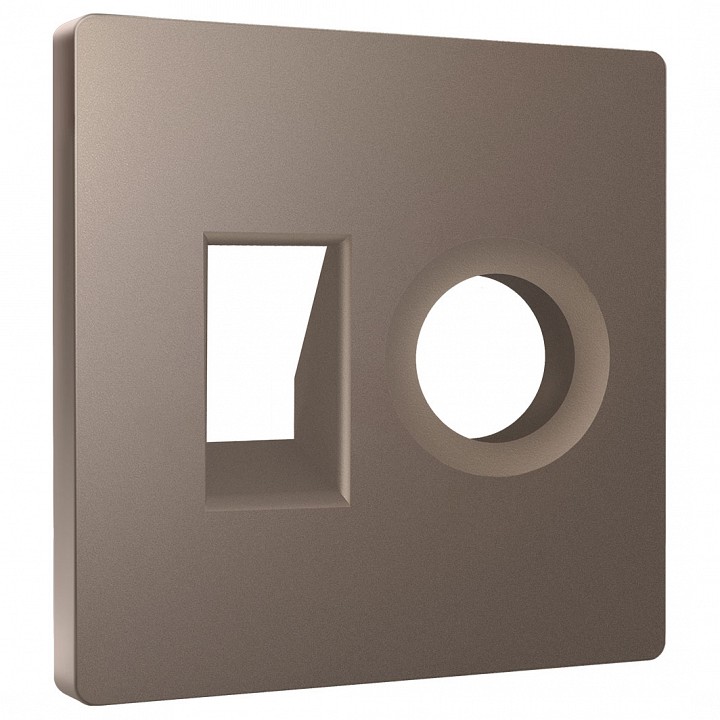 Накладка для ТВ-розетки и RJ-11 или RJ-45 Ambrella Volt ALFA AP6425