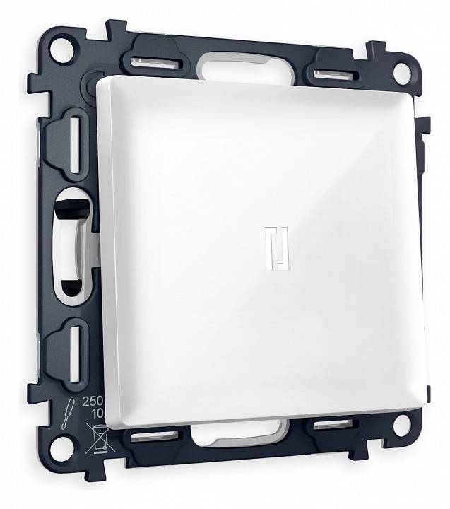 Выключатель одноклавишный с подсветкой без рамки Ambrella Volt Quant MA102015