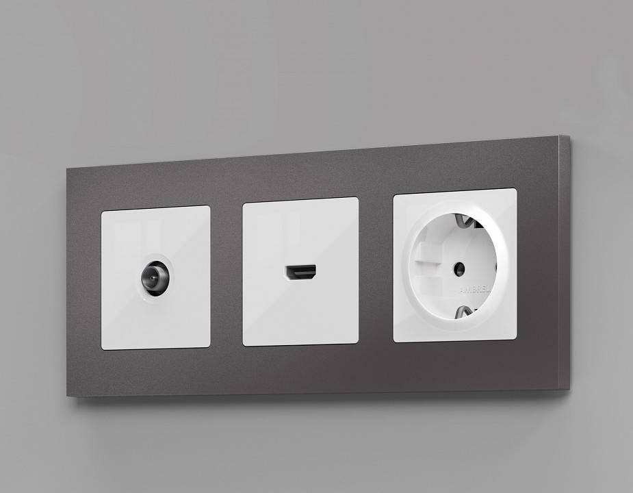 ТВ-розетка проходная без рамки Ambrella Volt Quant MA113030