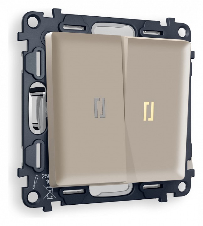 Выключатель проходной двухклавишный с подсветкой Ambrella Volt Quant MA364030