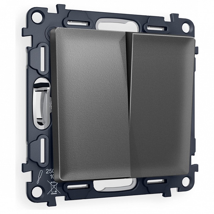 Выключатель перекрестный двухклавишный без рамки Ambrella Volt ALFA MA653030