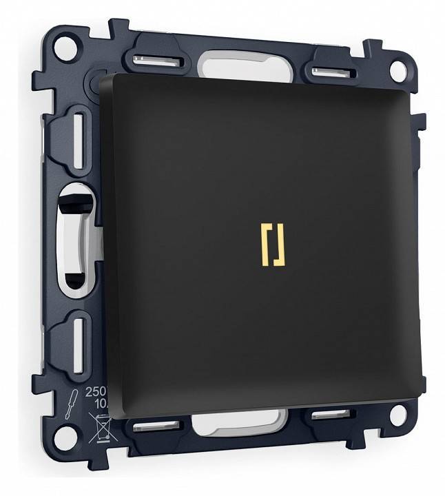 Выключатель одноклавишный с подсветкой без рамки Ambrella Volt Quant MA802010