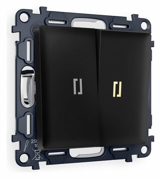 Выключатель проходной двухклавишный с подсветкой Ambrella Volt Quant MA804030