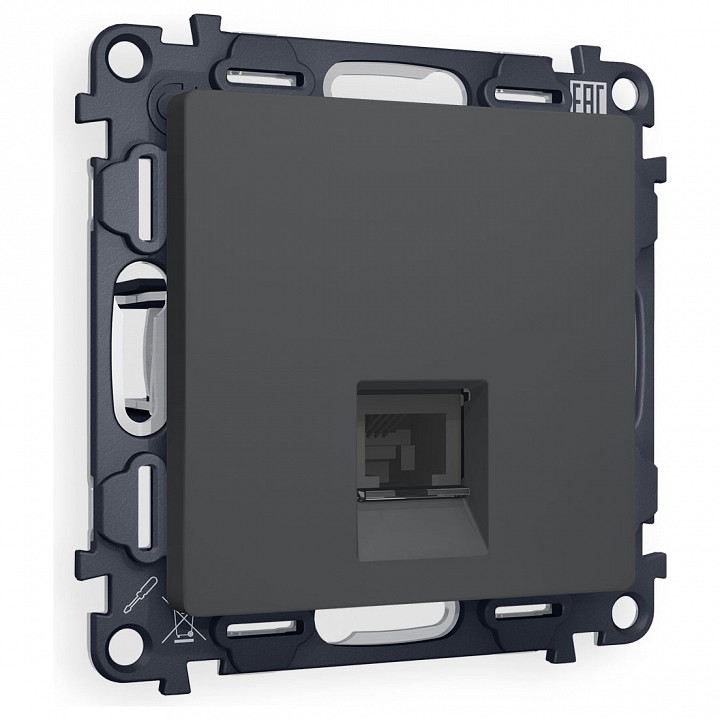 Розетка Ethernet RJ-45 и со шторками, без рамки Ambrella Volt ALFA MA912005