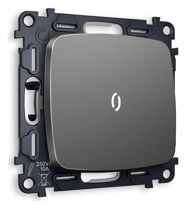 Выключатель одноклавишный с подсветкой без рамки Ambrella Volt Quant MO652015