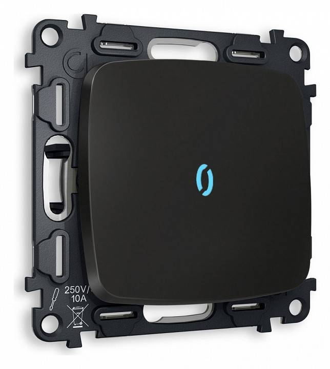 Выключатель проходной одноклавишный с подсветкой без рамки Ambrella Volt Quant MO802040