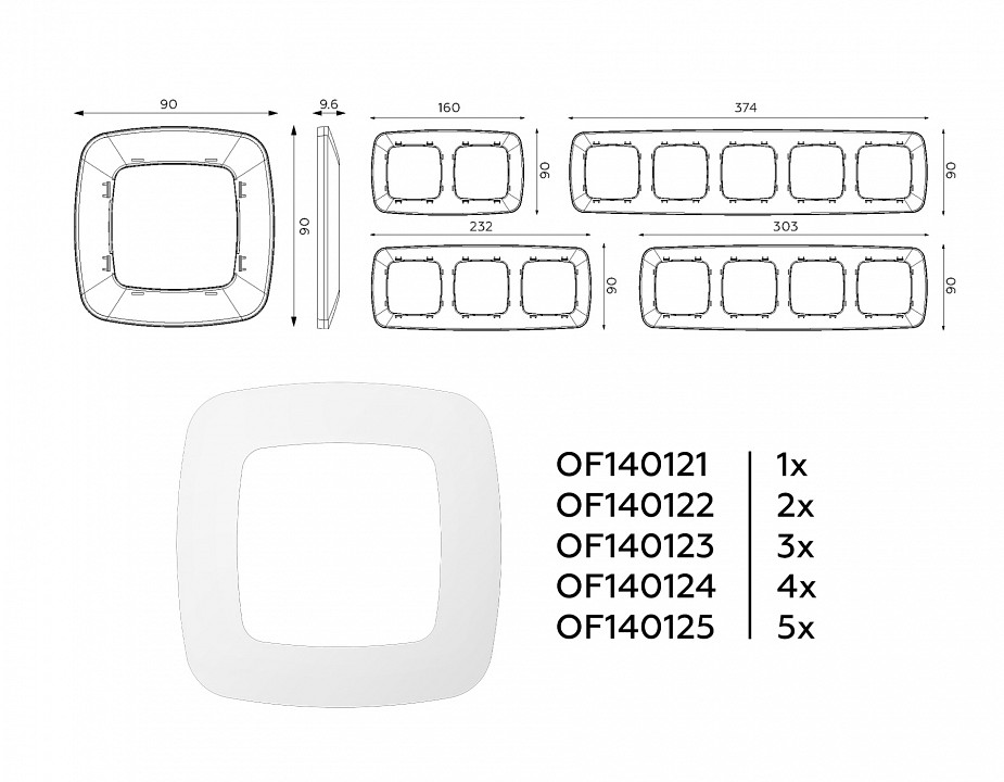 Рамка на 1 пост Ambrella Volt Ecta OF140121