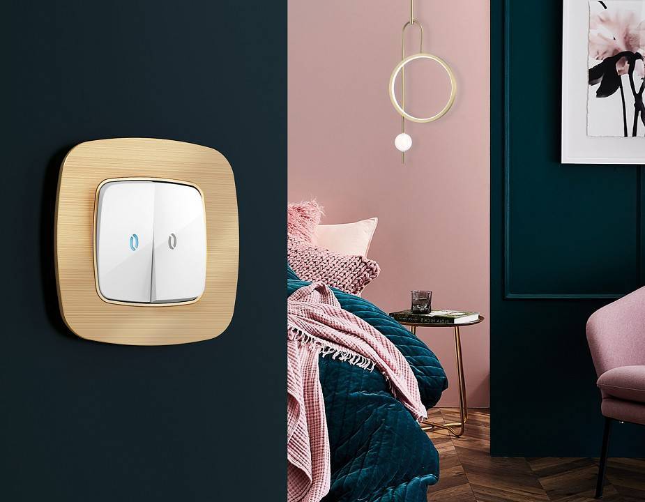 Клавиши для выключателя двухклавишного c подсветкой Ambrella Volt Quant OP1040