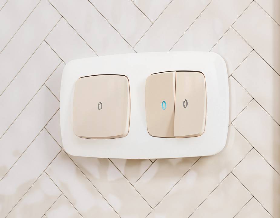 Клавиши для выключателя двухклавишного c подсветкой Ambrella Volt Quant OP3040