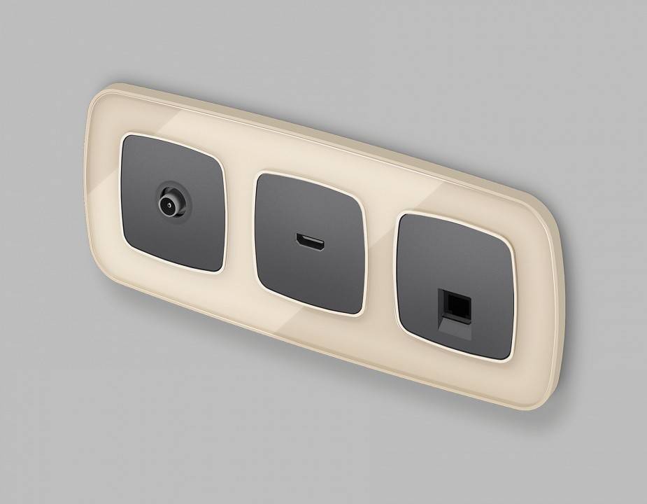 Накладка для ТВ-розетки Ambrella Volt Quant OP6630