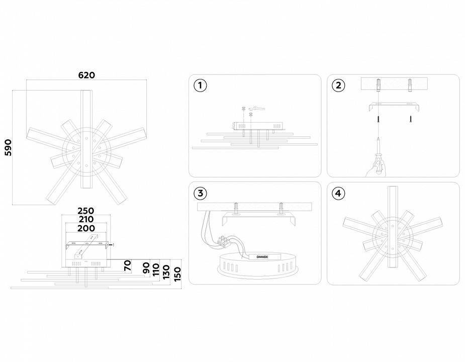 Потолочная светодиодная люстра Ambrella light FA FA8906 144 Вт FA8906