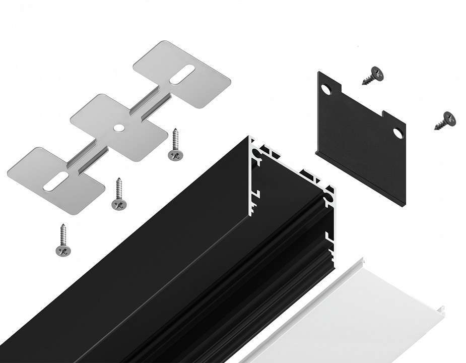 Профиль для светодиодной ленты Ambrella Light Profile System GP GP2500BK накладной черный GP2500BK