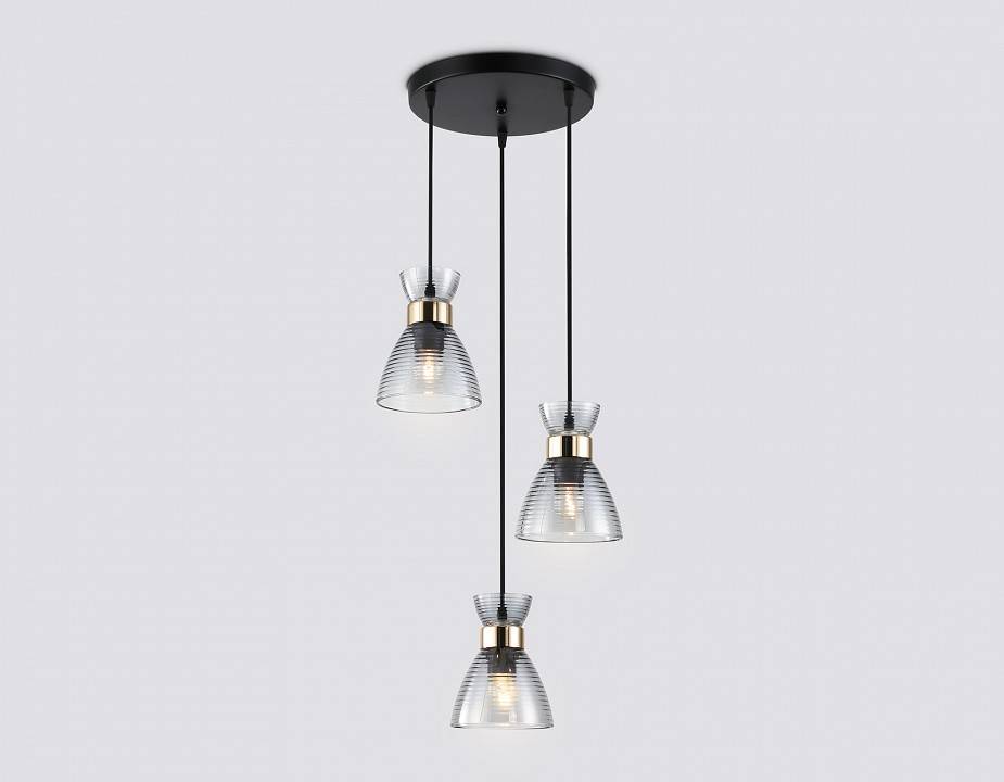 Подвесной светильник Ambrella light TR TR3408 1xE27 черный/золото TR3408