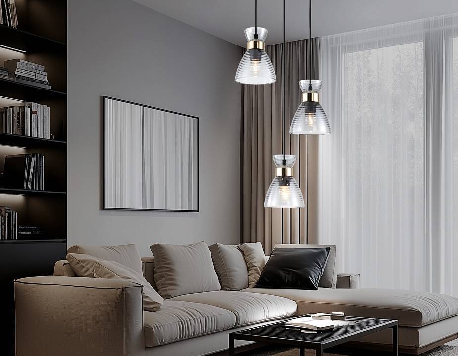 Подвесной светильник Ambrella light TR TR3408 1xE27 черный/золото TR3408