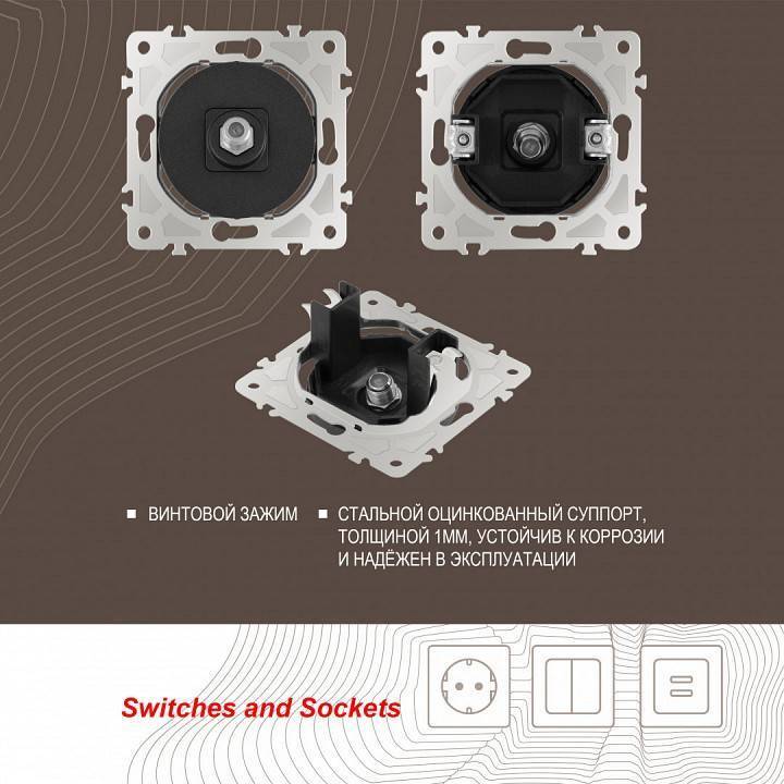 ТВ-розетка без рамки Arte Milano am-202 202.42-1.black