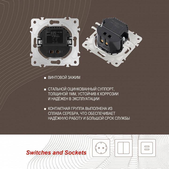Розетка USB, без рамки Arte Milano am-202 202.46-1.shampan