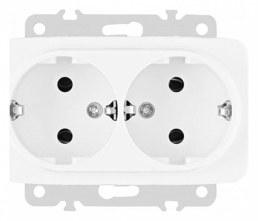 Розетка двойная с заземлением, без рамки Arte Milano am-205 205.40-2.white