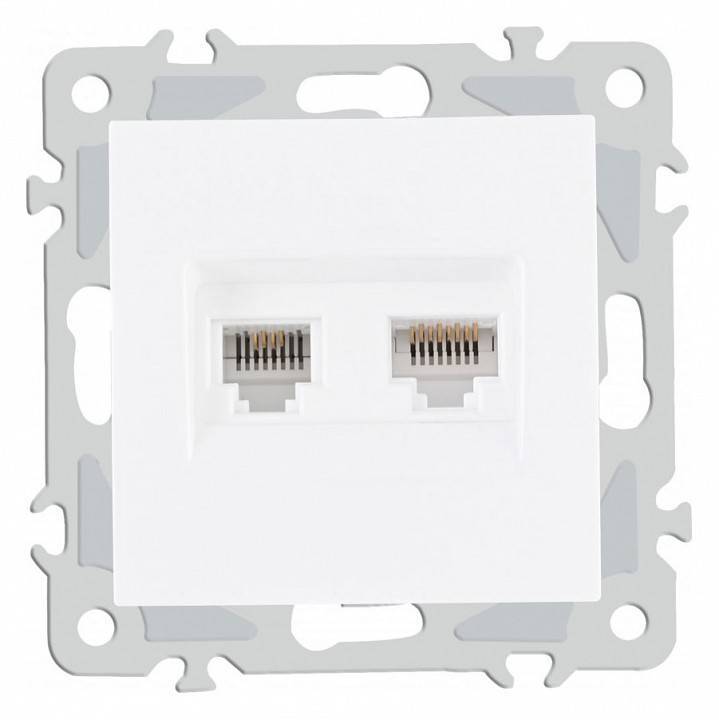 Розетка двойная RJ-11 и Ethernet RJ-45, без рамки Arte Milano am-206 206.44-1.white