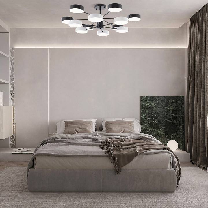 Люстра на штанге Arte Milano Ferrara 12 ламп черно-белая 250906/12B Bk/Wh