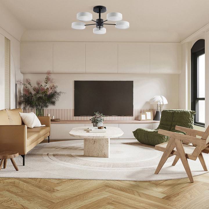 Люстра на штанге Arte Milano Ferrara 5 ламп светодиодная 250906/5B Wh