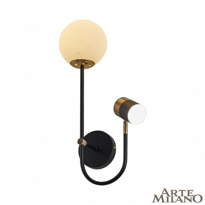 Бра с подсветкой Arte Milano Ferrara 274802/1+1B BK/GD