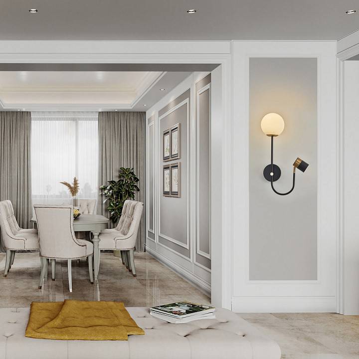 Бра с подсветкой Arte Milano Ferrara 274802/1+1B BK/GD