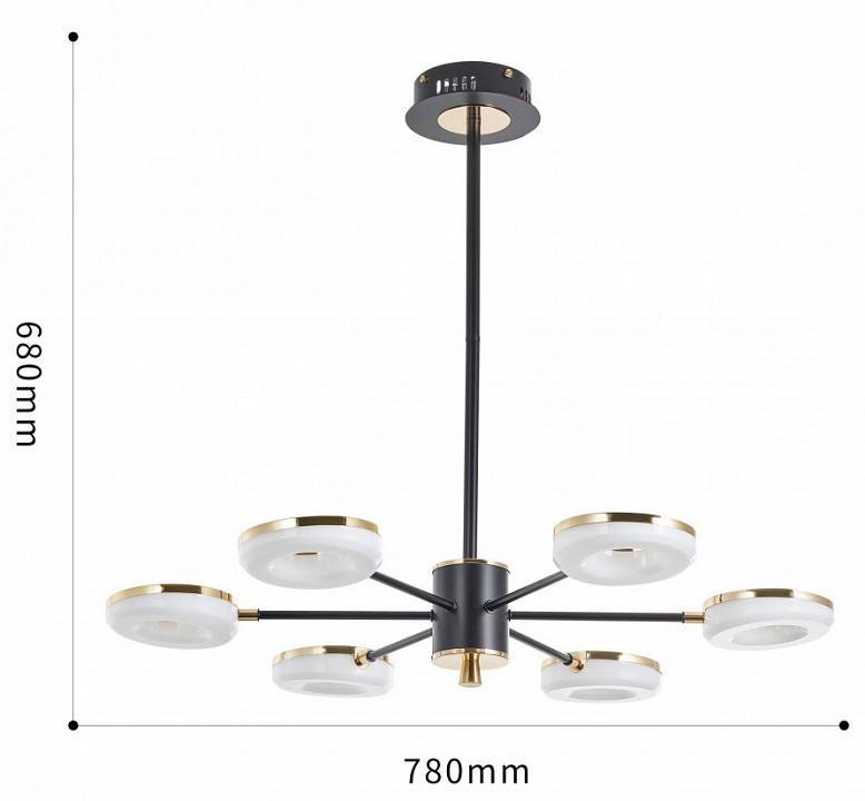 Люстра на штанге Arte Milano Ferrara 6 ламп светодиодная 277499/6 BK/GD