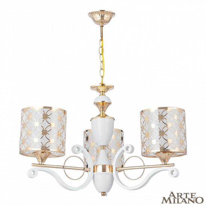 Подвесная люстра Arte Milano Florentia-3097 3 ламп 303097/3 Wh/Gd