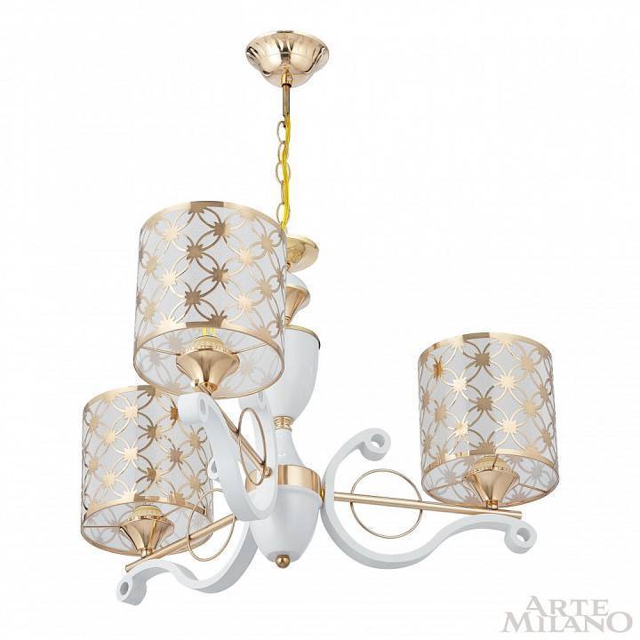 Подвесная люстра Arte Milano Florentia-3097 3 ламп 303097/3 Wh/Gd