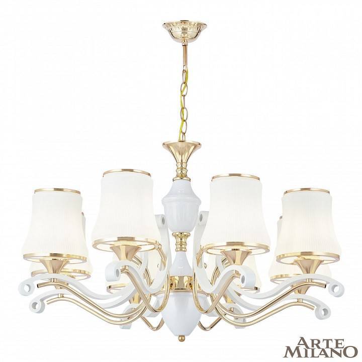 Подвесная люстра Arte Milano Florentia-3987 8 ламп 303987/8 Wh/Gd