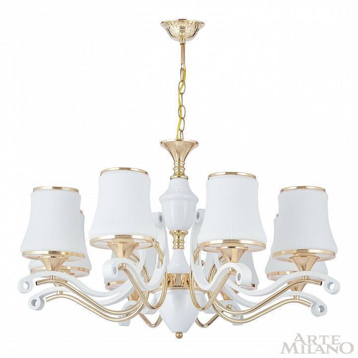 Подвесная люстра Arte Milano Florentia-3987 8 ламп 303987/8 Wh/Gd