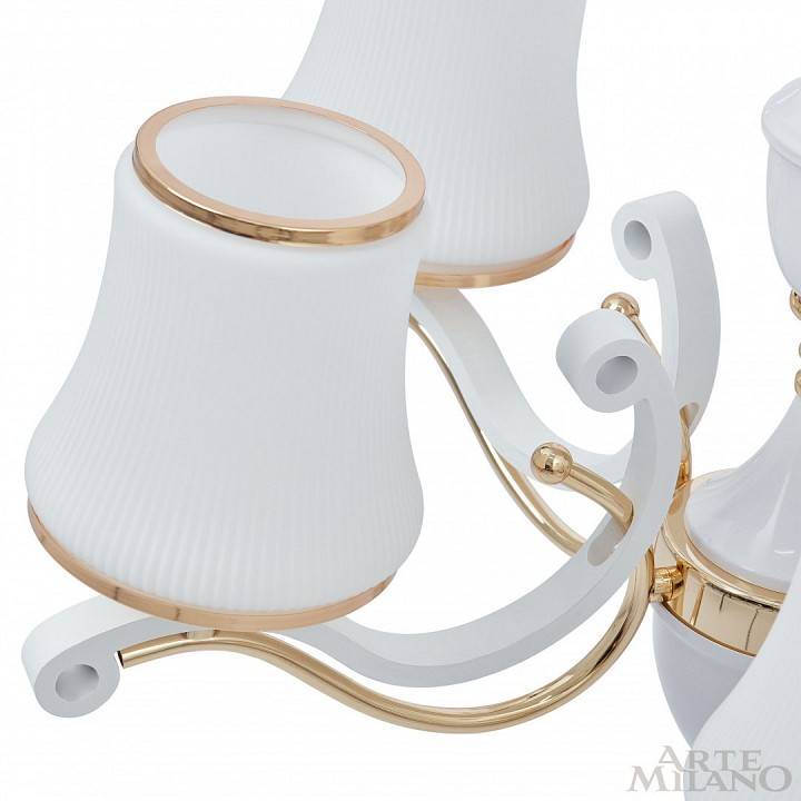 Подвесная люстра Arte Milano Florentia-3987 8 ламп 303987/8 Wh/Gd