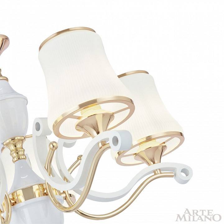 Подвесная люстра Arte Milano Florentia-3987 8 ламп 303987/8 Wh/Gd