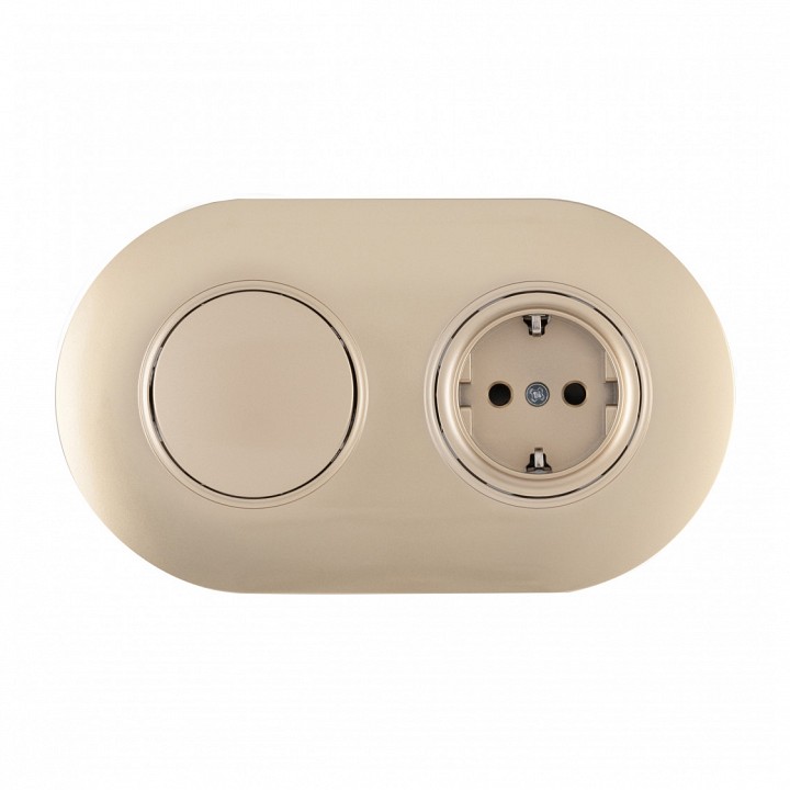 Блок с выключателями одноклавишными влагозащищенными Arte Milano SET08-2 SET08-2-40-1-30-1 shampan