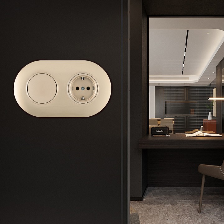 Блок с выключателями одноклавишными влагозащищенными Arte Milano SET08-2 SET08-2-40-1-30-1 shampan