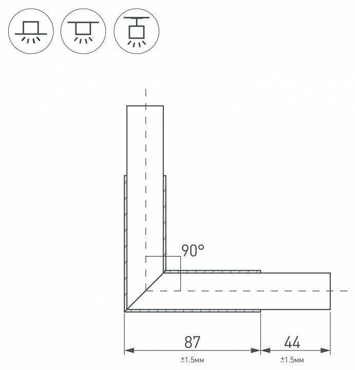 Соединитель угловой L-образный накладной Arlight KLUS 026133