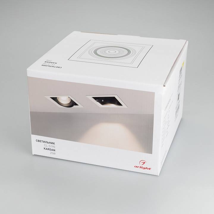 Встраиваемый светильник Arlight CL-KARDAN-S190x190-25W White6000 WH-BK 026500