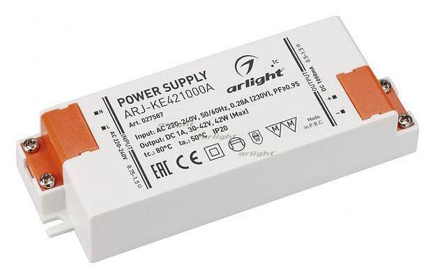 Блок питания Arlight ARJ-KE421000A 42 Вт 1000 мА 027587