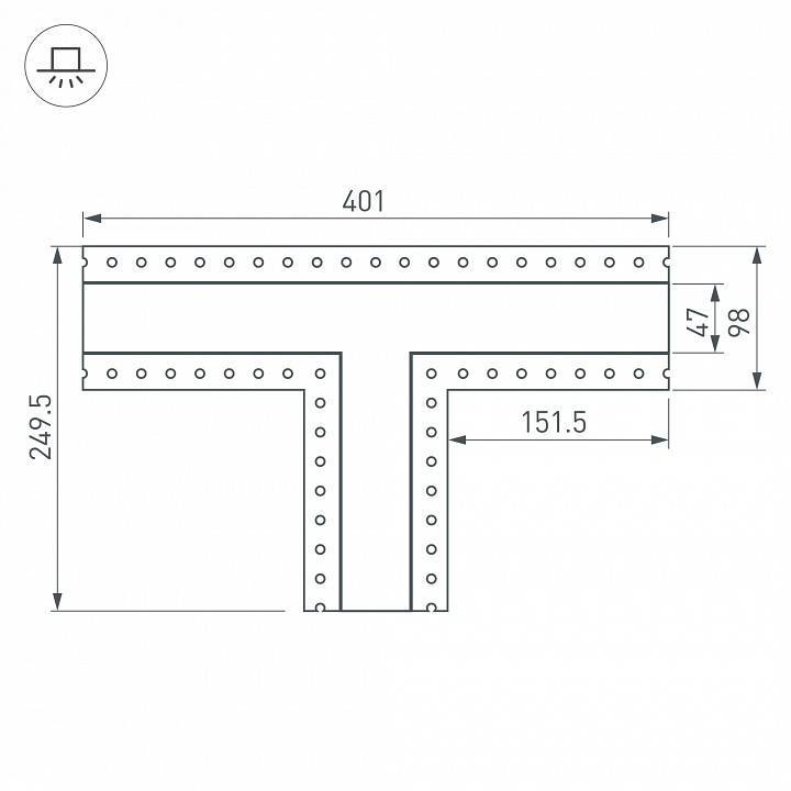 Соединитель угловой T-образный накладной Arlight S-LUX 030107