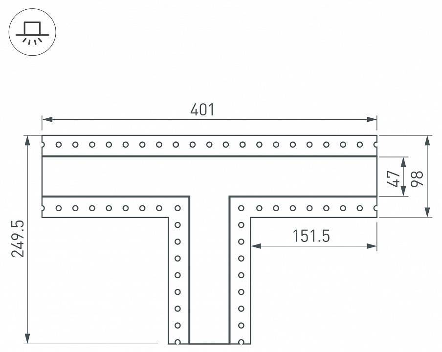 Соединитель угловой T-образный накладной Arlight S-LUX 030107