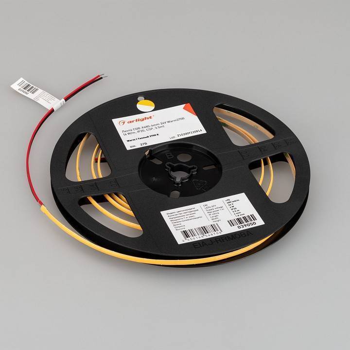 Лента светодиодная Arlight COB-320-8mm-24V Warm3000 10 Вт/м IP20 039050