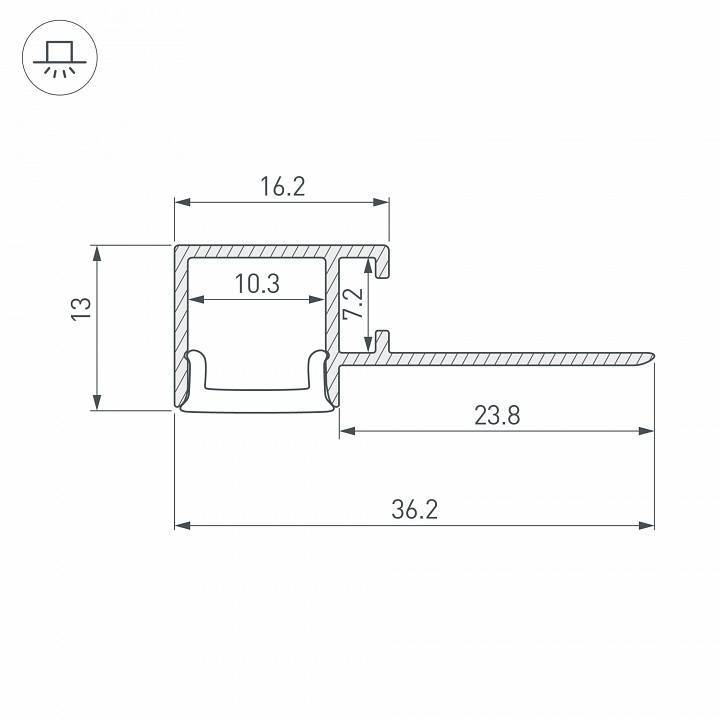 Профиль для контурной подсветки натяжного потолка Arlight ARH-FANTOM 040329