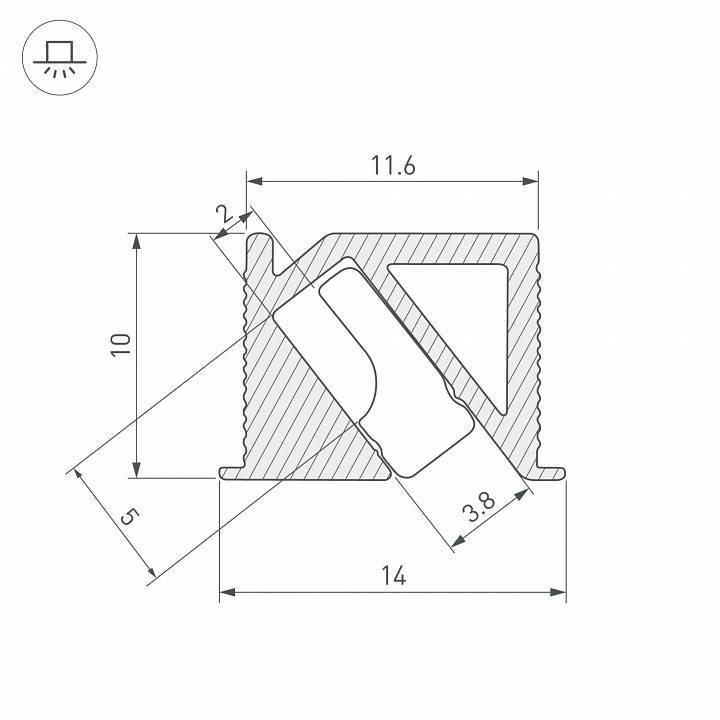 Профиль встраиваемый угловой внутренний Arlight SL-BEVEL 044084