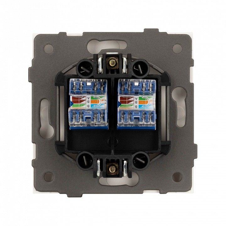 Розетка двойная Ethernet RJ-45 и со шторками, без рамки Arlight SCT-TENDO 054103