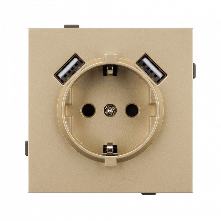 Розетка с заземлением и 2хUSB type A, без рамки Arlight SCT-TENDO 054604