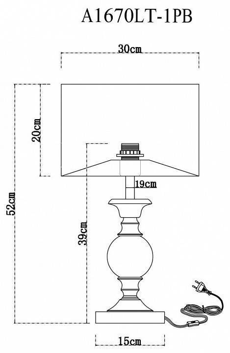 Настольная лампа декоративная Arte Lamp Baymont A1670LT-1PB