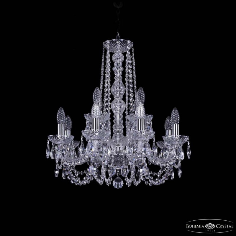 Подвесная люстра Bohemia Ivele Crystal 1402 1402/8+4/195/h-60 Ni